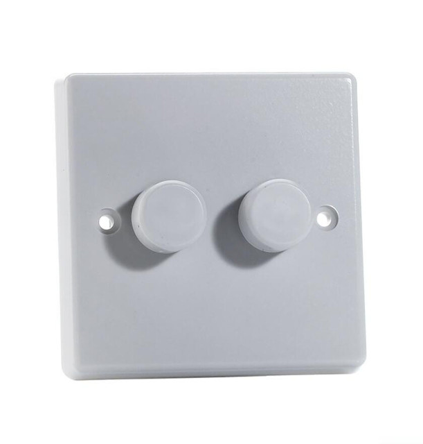 Varilight LED V-Pro Dimmer Switch 120W 2 Gang White Main Image