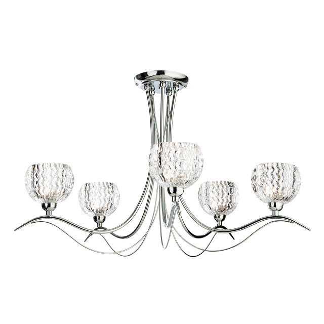 Firstlight Blanche Contemporary Style 5-Light Semi-Flush Ceiling Light Clear Glass and Chrome 1