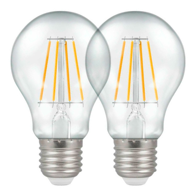 Crompton Lamps LED GLS 7.5W E27 Dimmable Filament (2 Pack) Warm White Clear (60W Eqv) 1