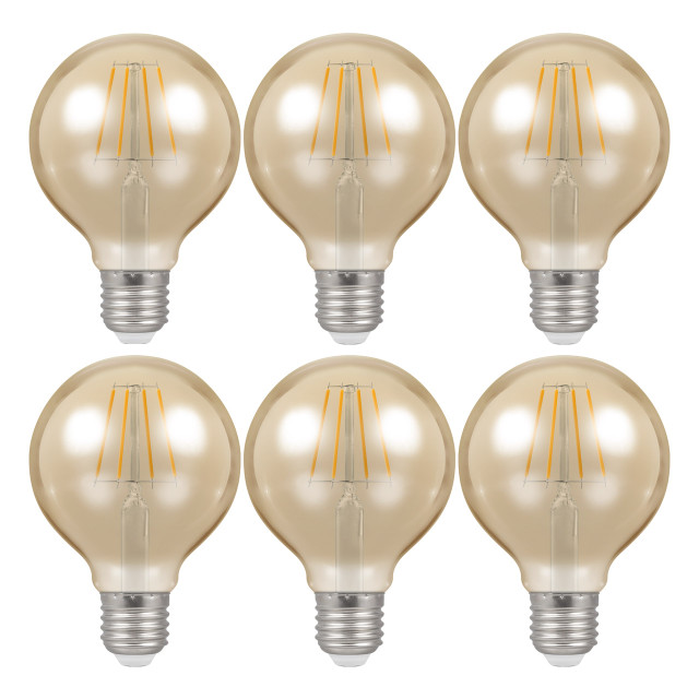 Crompton Lamps LED G80 Globe 4.5W E27 Dimmable Filament Extra Warm White Antique Bronze (35W Eqv) (6 Pack) Main Image