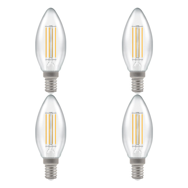 Crompton Lamps LED Candle 5W E14 Dimmable Filament (4 Pack) Warm White Clear (40W Eqv) 1