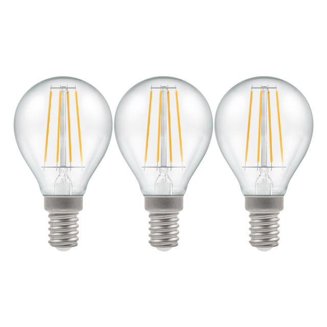 Crompton Lamps LED Golfball 5W E14 Dimmable Filament (3 Pack) Warm White Clear (40W Eqv) 1