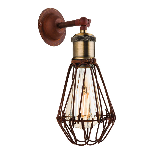 Firstlight Arcade Industrial Style Wall Light Rustic Brown 1