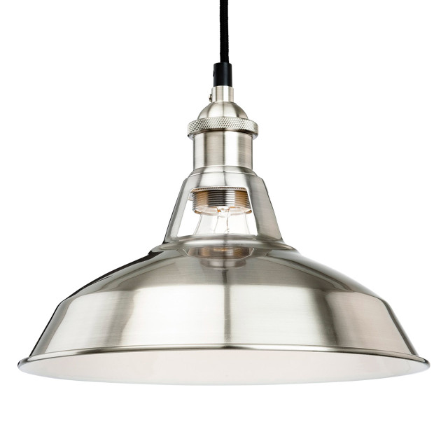 Firstlight Albany 1930's Retro Style 38.5cm Pendant Light Brushed Steel 1