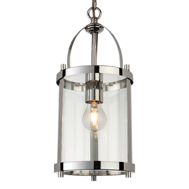 Firstlight Imperial Classic Lantern Style 18cm Pendant Light in Chrome and Clear Glass 1