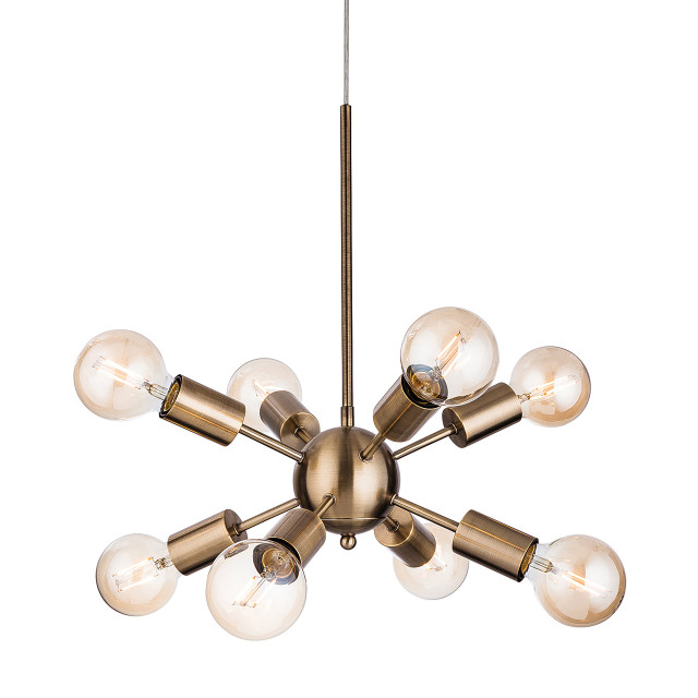 Firstlight Alfa Modern Style 8-Light Pendant Light Antique Brass 1