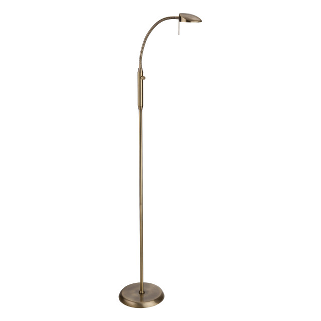 Firstlight Milan Modern Style LED Floor Lamp 10W Dim with Dimmer Control Warm White Antique Brass 1
