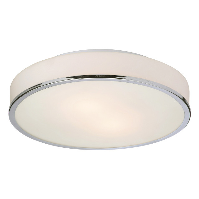 Firstlight Profile Contemporary Style 2-Light Flush Ceiling Light in Chrome and Opal Glass 1