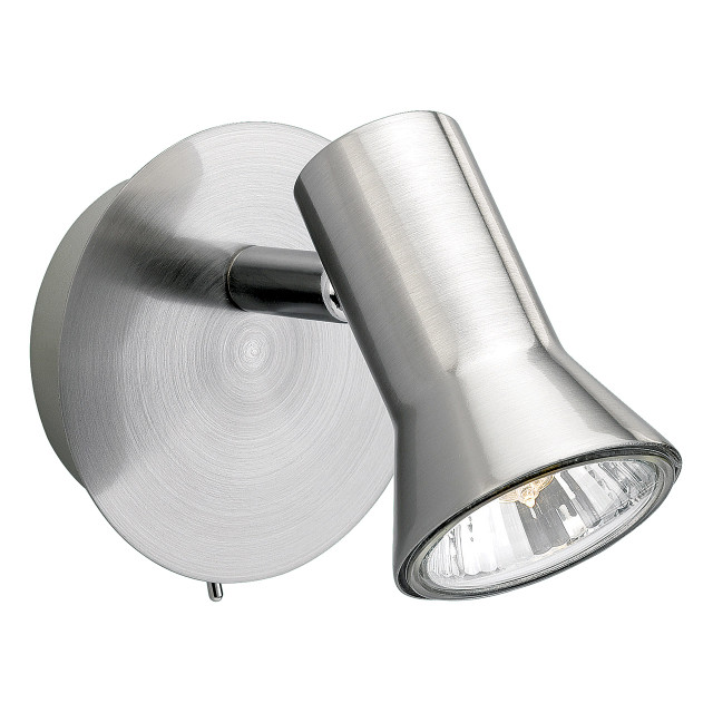 Firstlight Magnum Modern Style Wall Spotlight with On/Off Switch Brushed Steel 1