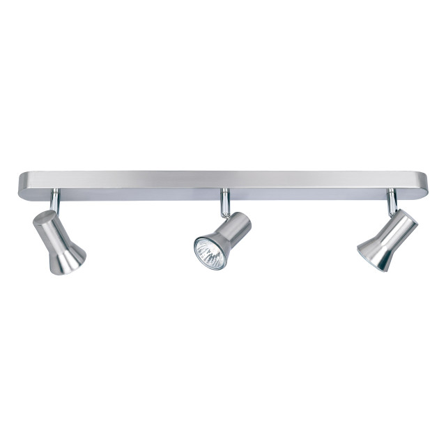 Firstlight Magnum Modern Style 3-Light Flush Light Bar Spotlight Brushed Steel 1