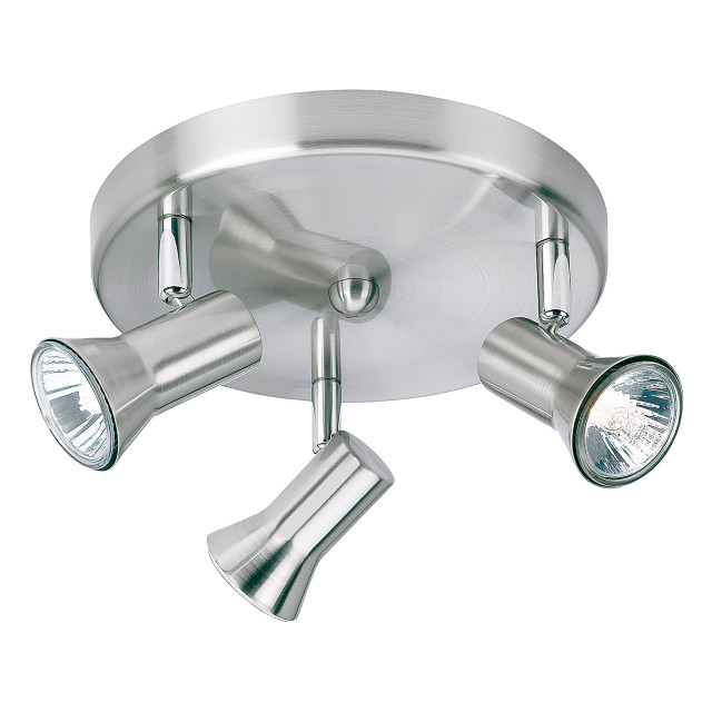 Firstlight Magnum Modern Style 3-Light Ceiling Spotlight Brushed Steel 1