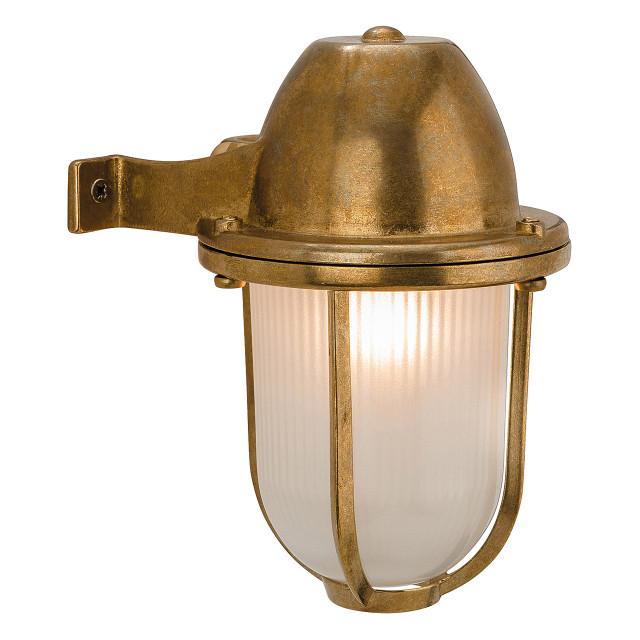 Firstlight Nautic Classic Marine Style Lantern in Solid Brass and Frosted 1