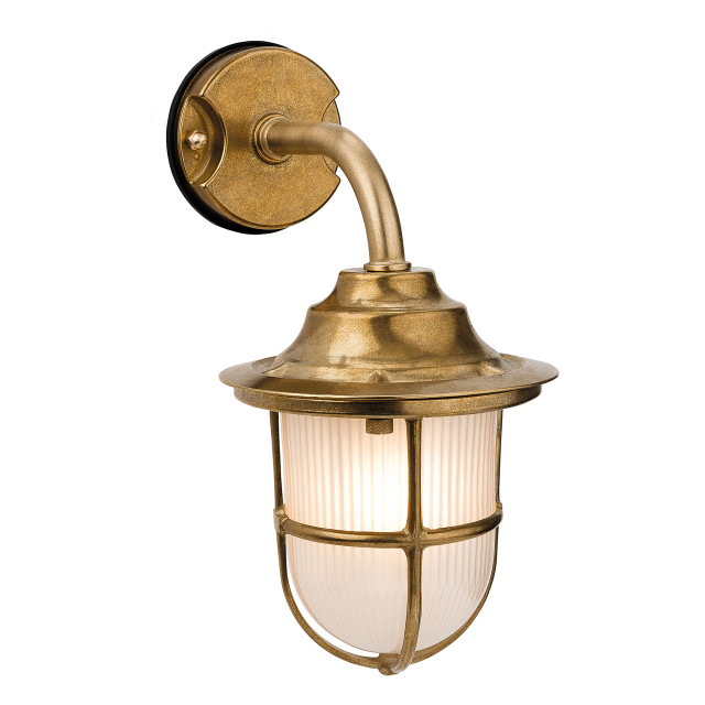 Firstlight Nautic Classic Marine Style 30cm Lantern in Solid Brass and Frosted 1