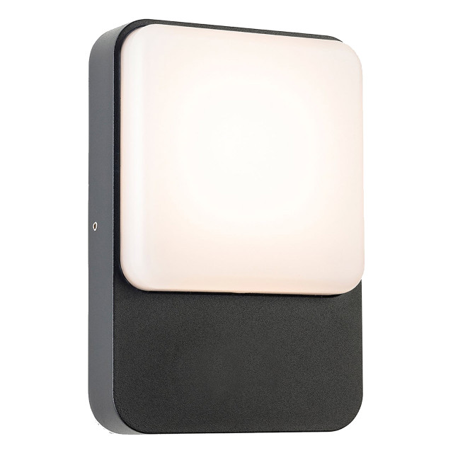 Firstlight Hero Modern Style LED Bulkhead 8W Warm White in Graphite and Opal 1