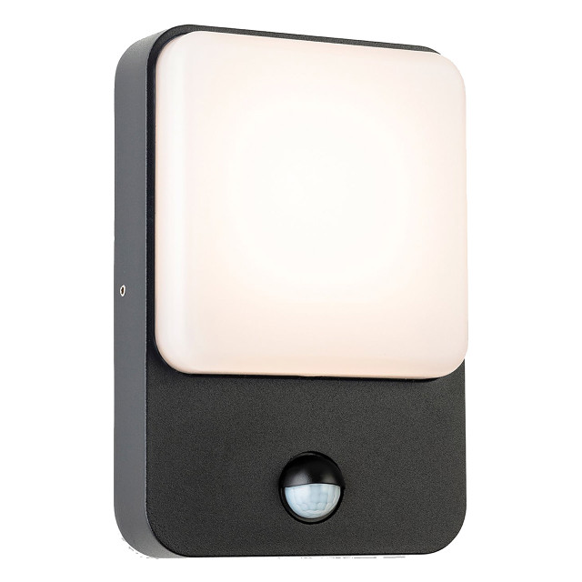 Firstlight Hero Modern Style LED Bulkhead 8W PIR Sensor Warm White in Graphite and Opal 1