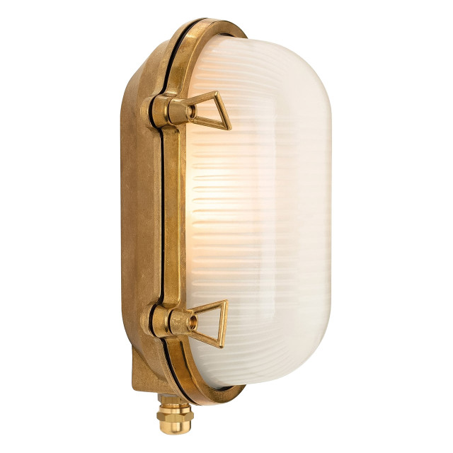 Firstlight Nautic Traditional Style Oval Bulkhead in Brass and Frosted 1