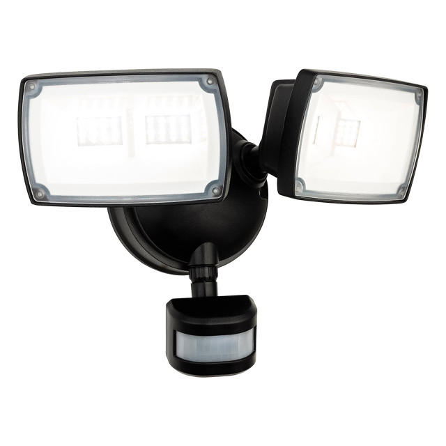 Firstlight Reflex Modern Style LED Twin Security Light 30W PIR Sensor Tri-Colour CCT Black 1