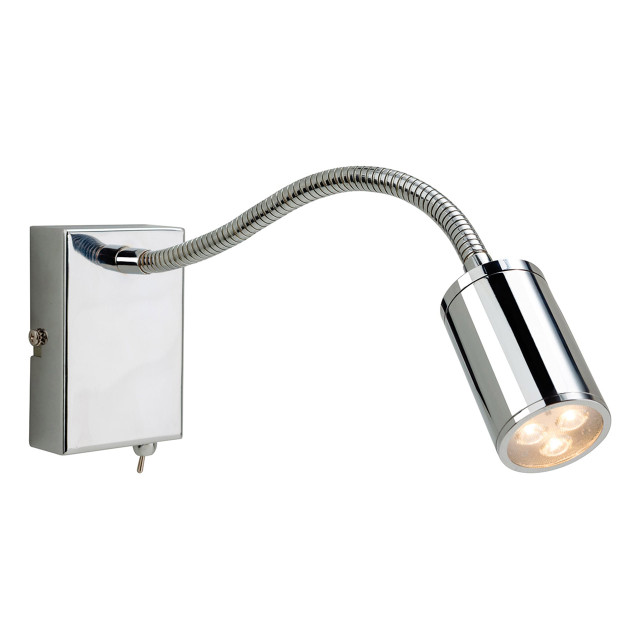 Firstlight Orion Modern Style LED Flexi Wall Spotlight 4W with On/Off Switch Chrome 1