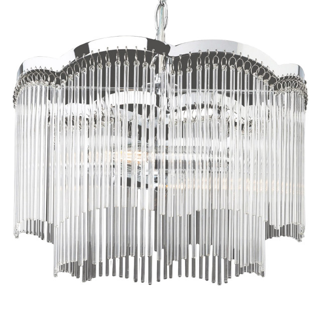 Firstlight Opera Art Deco Style Pendant Light in Chrome and Clear 1