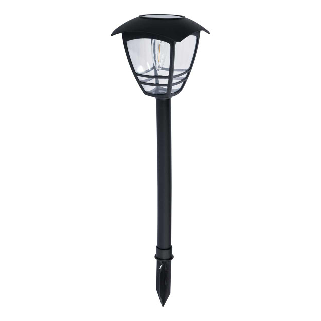 Zink CADEBY LED Solar Post Lantern Black 1