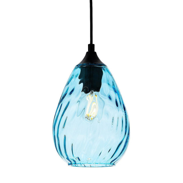 Firstlight Soho Pendant Light Aqua in Matte Black