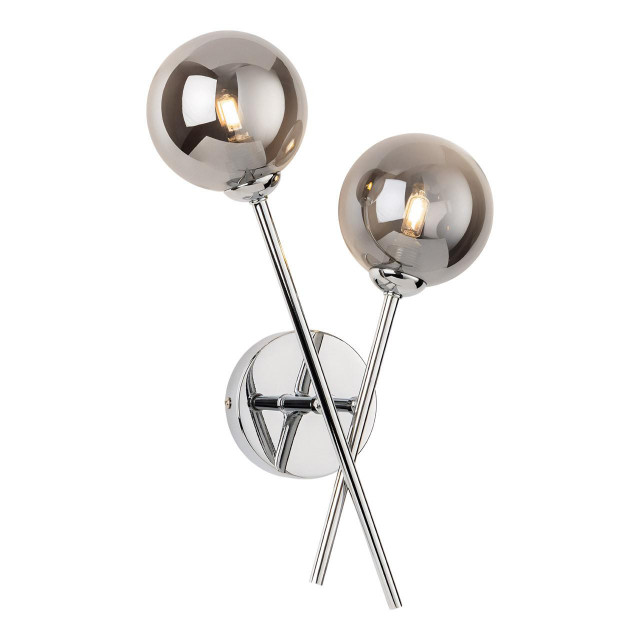 Firstlight Lando 2-Light Wall Wall Light Smoked in Chrome