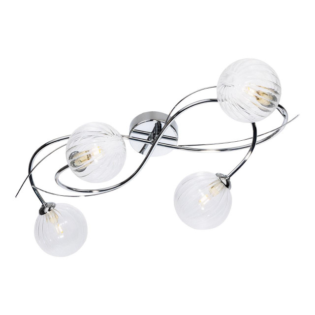 Firstlight Elba 4-Light Semi-Flush Ceiling Light Clear in Chrome