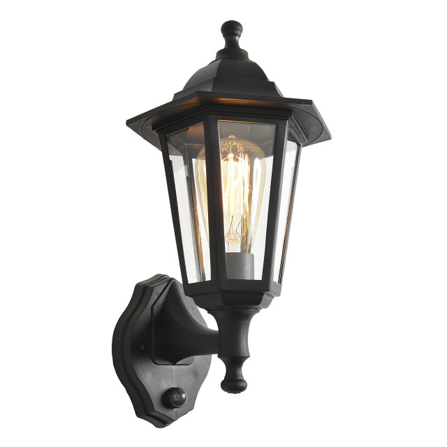 Coast Bianca Wall Lantern With PIR Sensor Black Main Image