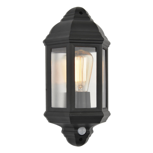 Coast Athena Half Wall Lantern With PIR Sensor Black Main Image