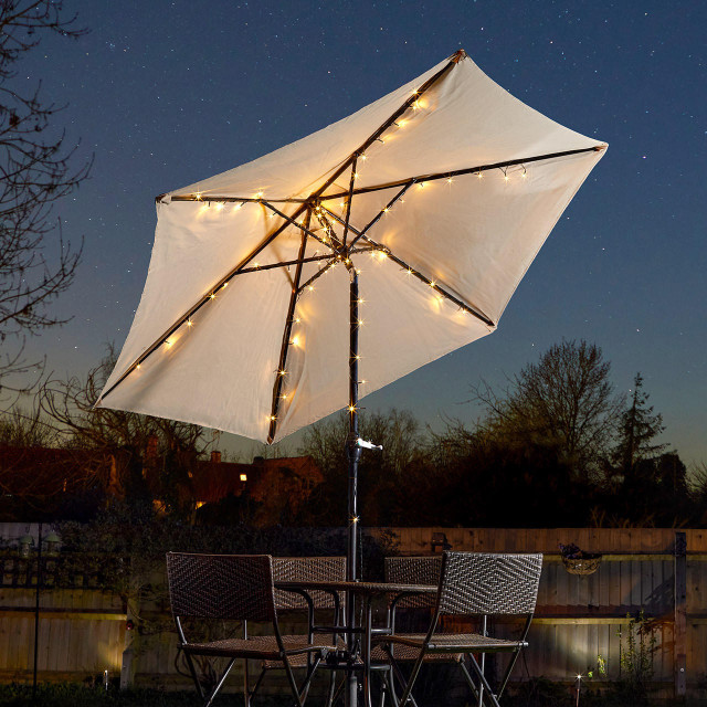 Smart Solar LED Parasol String Light (72 Lights) Warm White Multi-Function Main Image