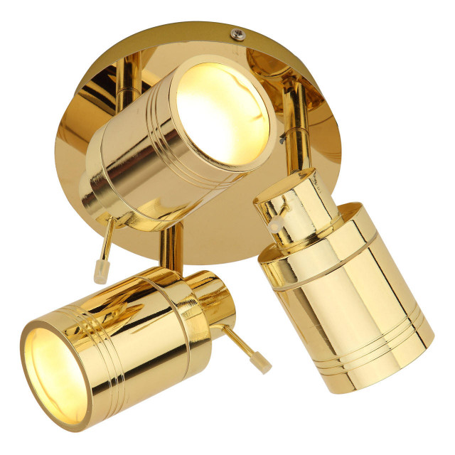 Spa Scorpius 3 Light Ceiling Spotlight Brass Main Image