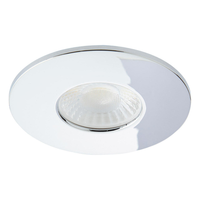 Spa Rhom LED Fire Rated Downlight 8W Dimmable IP65 Tri-Colour CCT Chrome Main Image