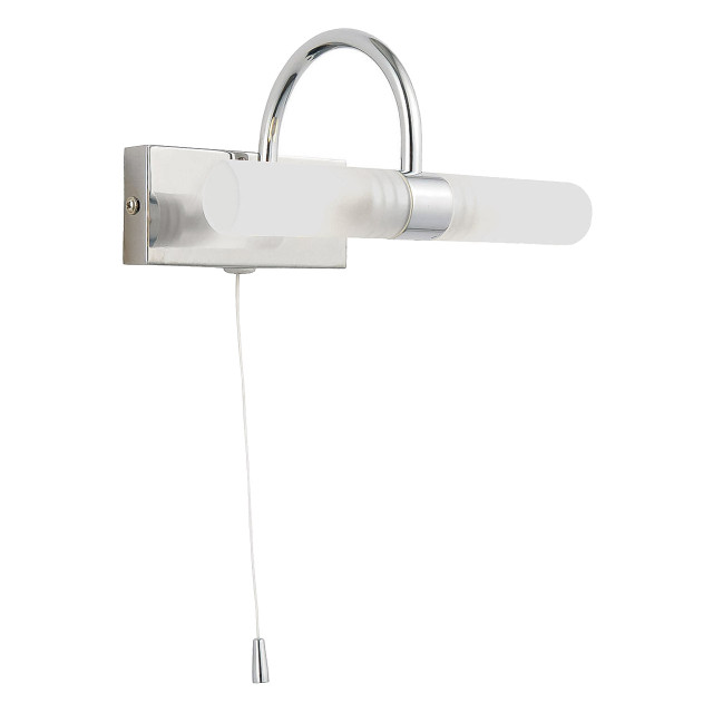 Spa Corvus 2-Light Picture/Mirror Light with Pull Switch Opal Glass and Chrome Main Image