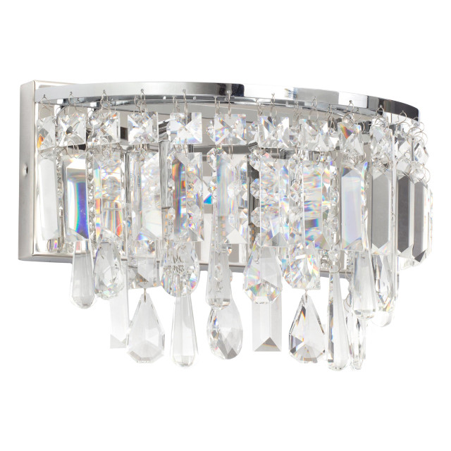 Spa Pro Bresna Wall Light Crystal Glass and Chrome Main Image