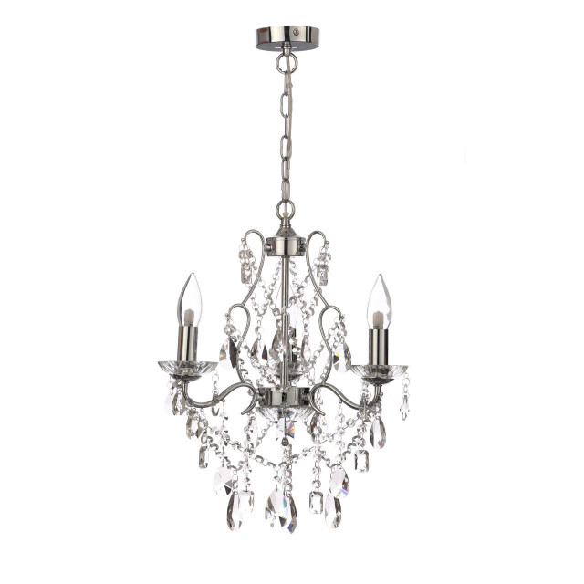 Spa Pro Annalee 3-Light Chandelier Crystal Glass and Chrome Main Image