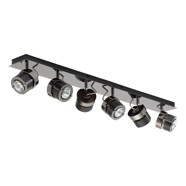 Inlight Pedro 6-Light Flush Light Bar Spotlight Black Chrome Main Image