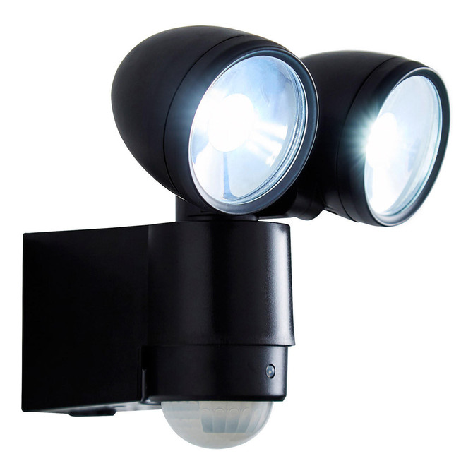 Zink SIROCCO LED Twin Security Spotlight 6W Daylight Black Image 3