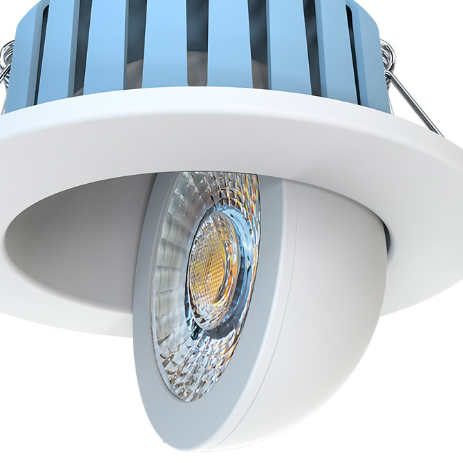 Spa EDEN LED Tiltable Fire Rated Downlight 7W Dimmable Tri-Colour CCT 60° White Image 2