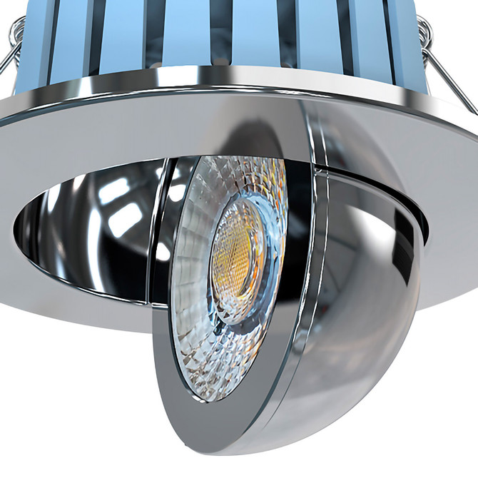 Spa EDEN LED Tiltable Fire Rated Downlight 7W Dimmable Tri-Colour CCT 60° Chrome Image 2