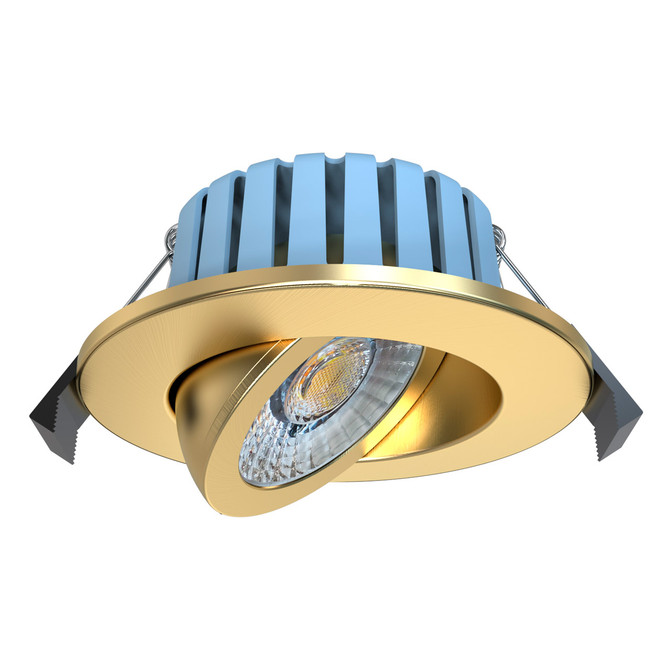 Spa EDEN LED Tiltable Fire Rated Downlight 7W Dimmable Tri-Colour CCT 60° Satin brass Main Image