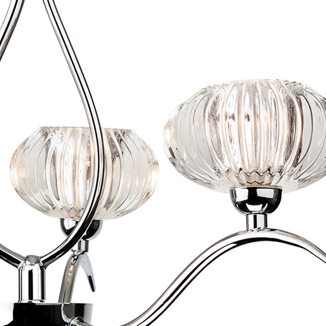 Firstlight Lisbon Modern Style 3-Light Semi-Flush Ceiling Light Clear Decorative Glass and Chrome 2