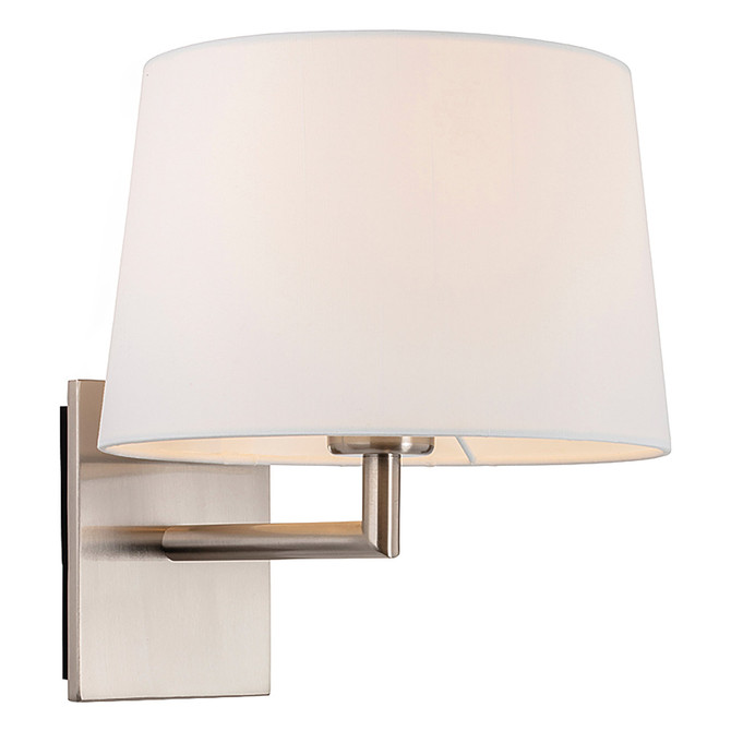 Firstlight Grand Contemporary Style Wall Light Brushed Steel and Cream Shade 1