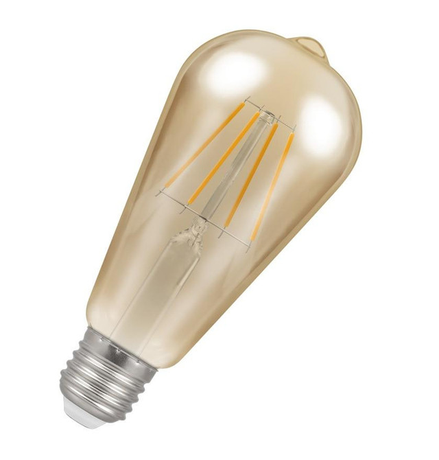Crompton LED Squirrel Cage ST64 5W E27 Dimmable Filament Extra Warm White Antique Bronze (40W Eqv) Main Image