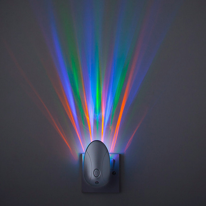 Firstlight Projector LED Night Light 0.5W Automatic Dusk to Dawn RGB Silver 7