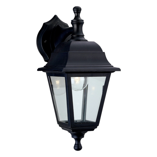 Firstlight Oslo Anti-Corrosion Style Uplight/Downlight Lantern in Black and Clear Glass 1