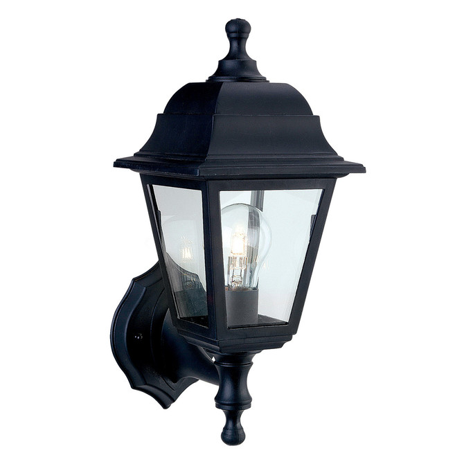 Firstlight Oslo Anti-Corrosion Style Uplight/Downlight Lantern in Black and Clear Glass 3