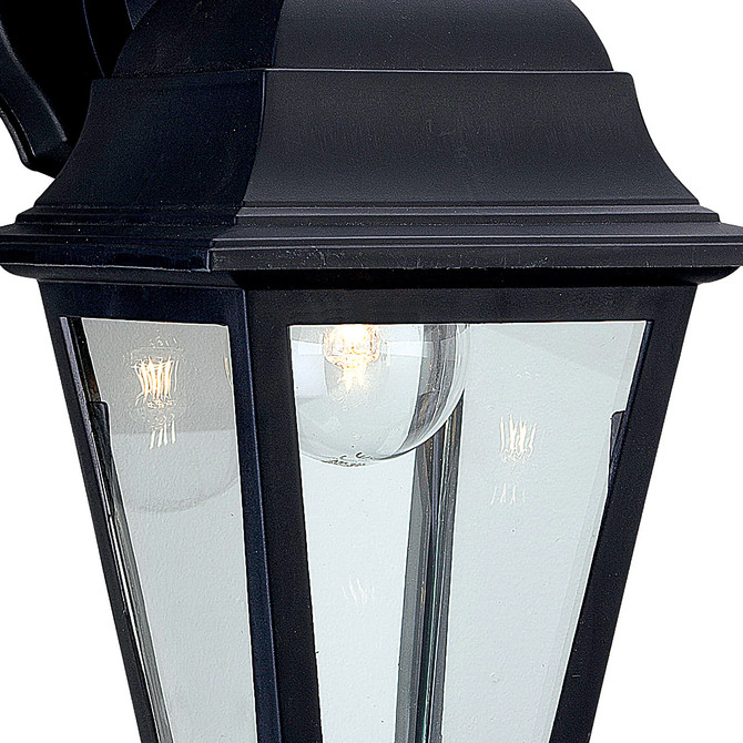 Firstlight Oslo Anti-Corrosion Style Uplight/Downlight Lantern in Black and Clear Glass 2