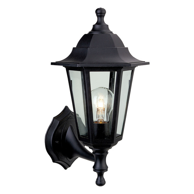 Firstlight Malmo Anti-Corrosion Style Uplight/Downlight Lantern in Black and Clear Glass 3