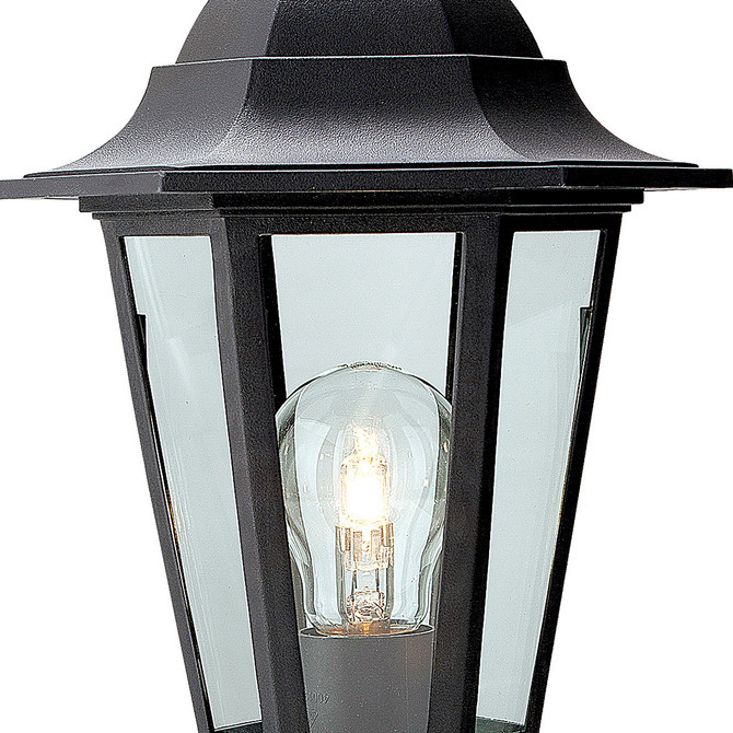 Firstlight Malmo Anti-Corrosion Style Pillar Post Light in Black and Clear Glass 2