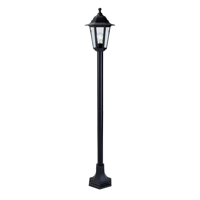 Firstlight Malmo Anti-Corrosion Style Post Lantern in Black and Clear Glass 1